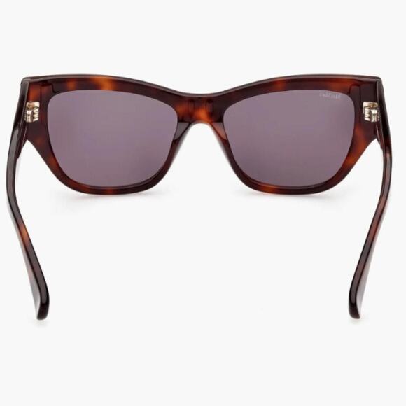 Max Mara 56mm Geometric Sunglasses Havana Smoke - Picture 4 of 12